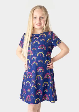 Children's Rainbow Pencil Print Dress (Elio)