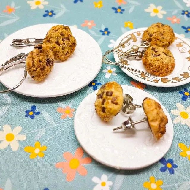 Chocolate Chip Cookie Mini Food Earrings