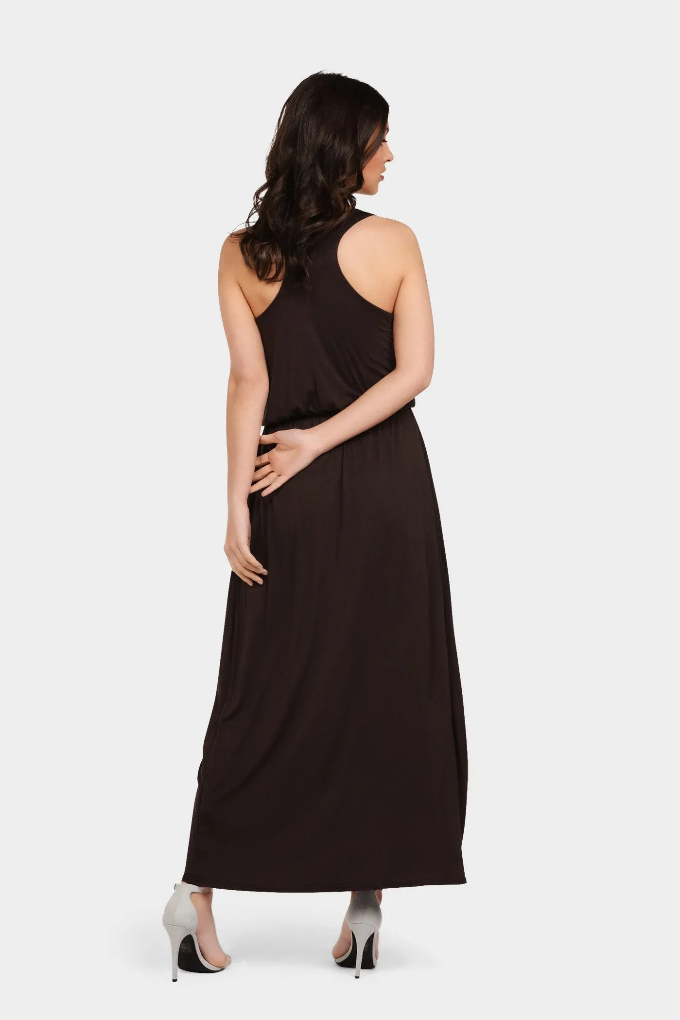 Chocolate Racer Back Maxi Dress