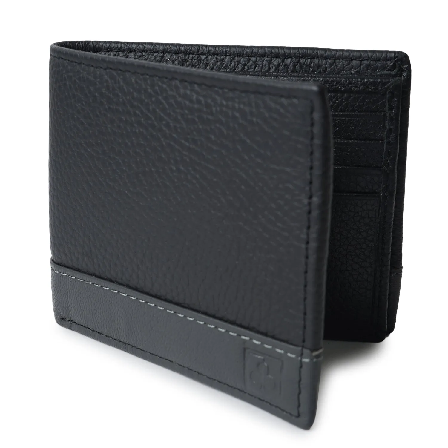 CIMONI Genuine Leather Classic Black Ultra Strong Stitching |12 Credit Cards Slot Wallet for Men