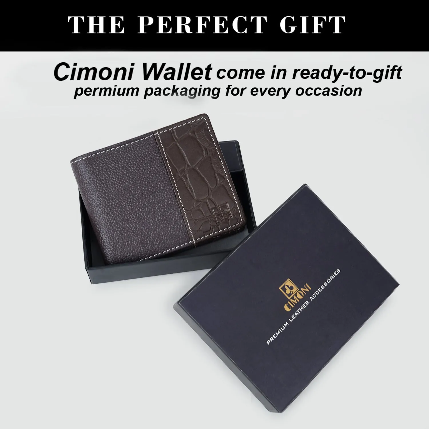 CIMONI Genuine Leather Stylish Classy Ultra Slim Multiple Credit Cards Slot Wallet for Men