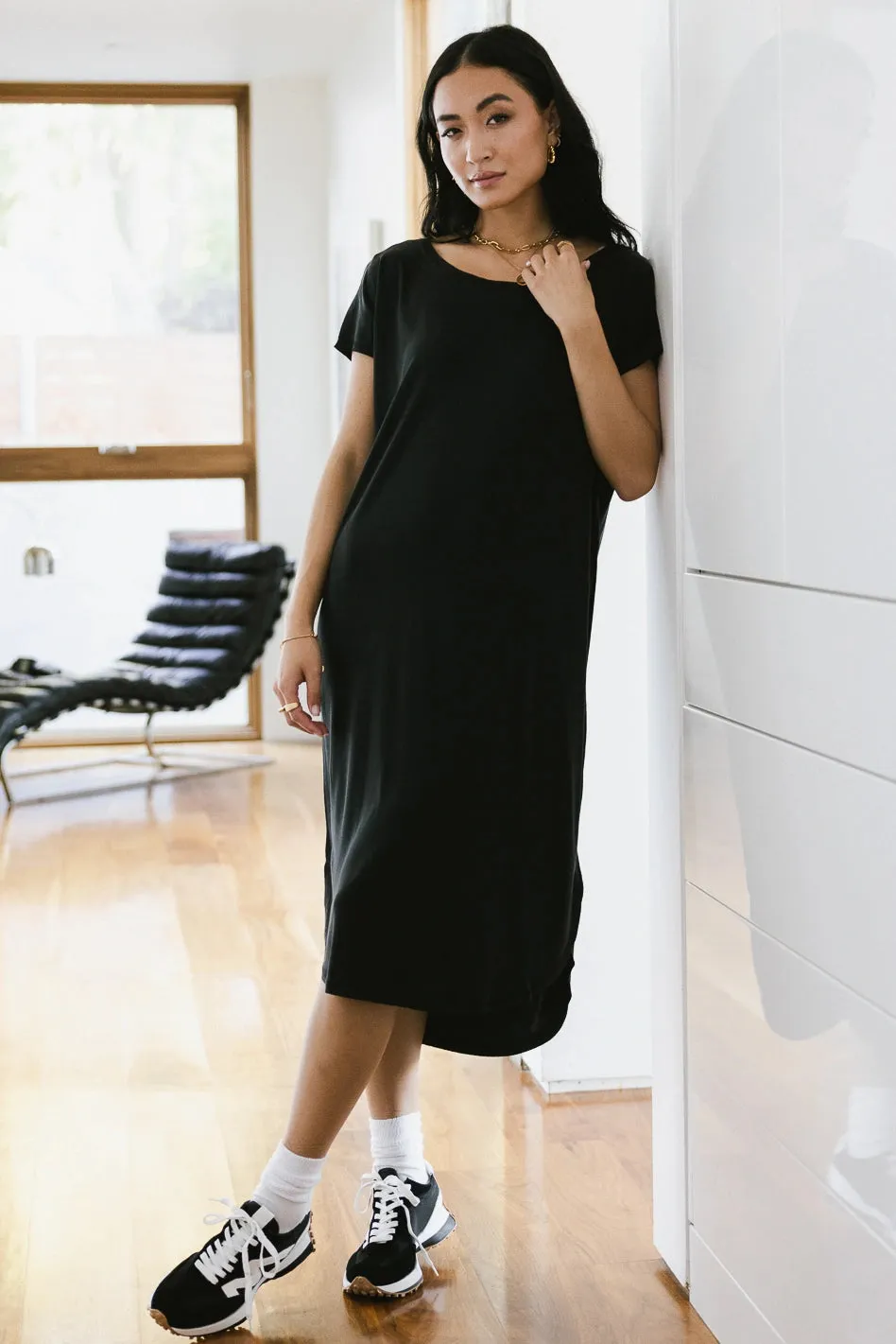 Claire T-Shirt Dress in Black - FINAL SALE