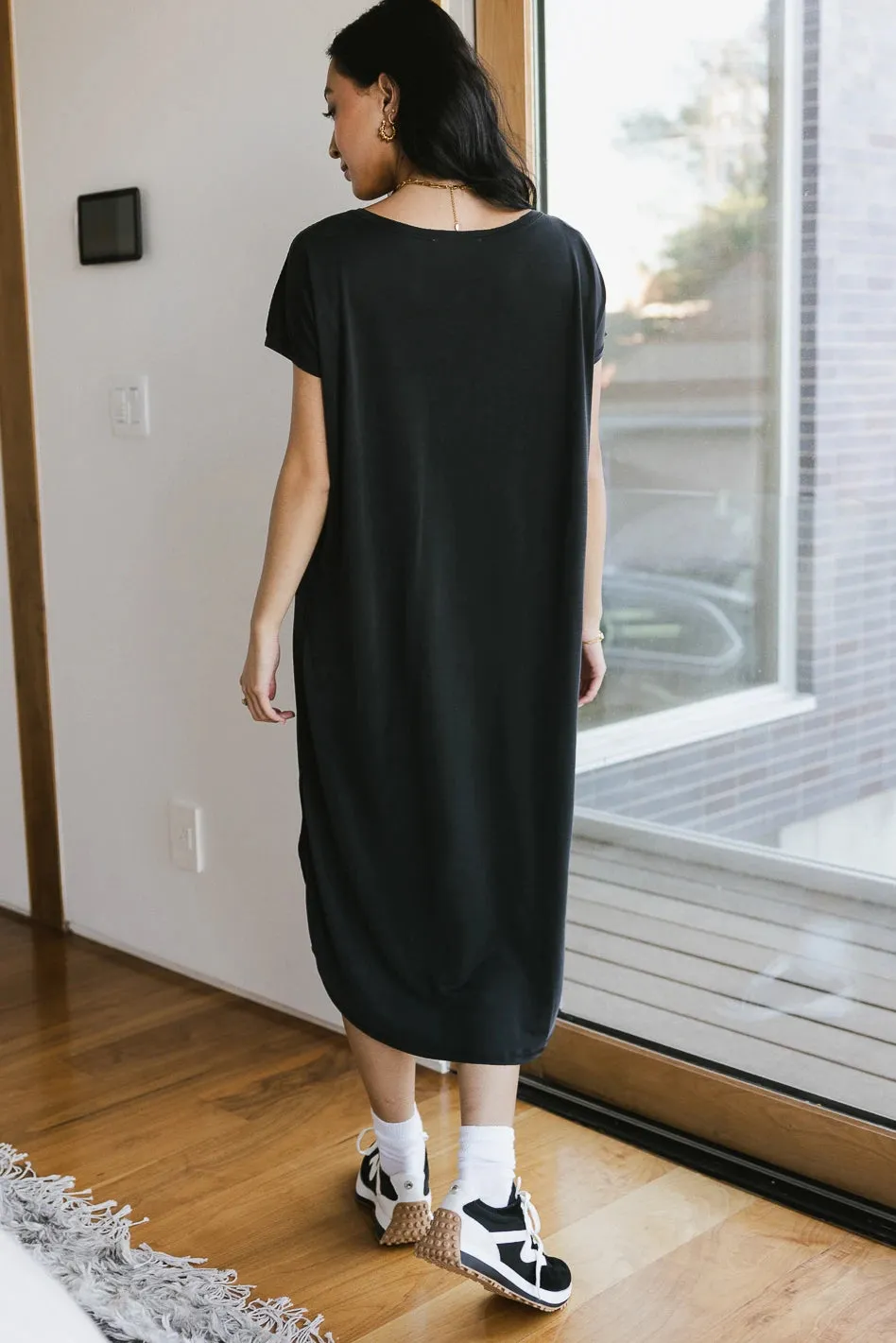 Claire T-Shirt Dress in Black - FINAL SALE