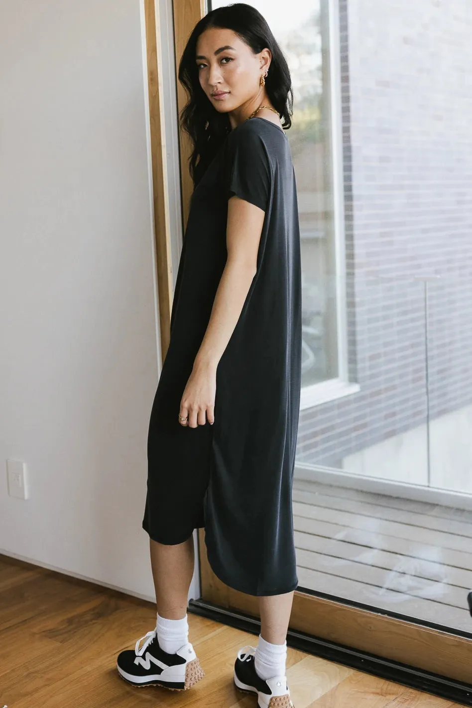 Claire T-Shirt Dress in Black - FINAL SALE