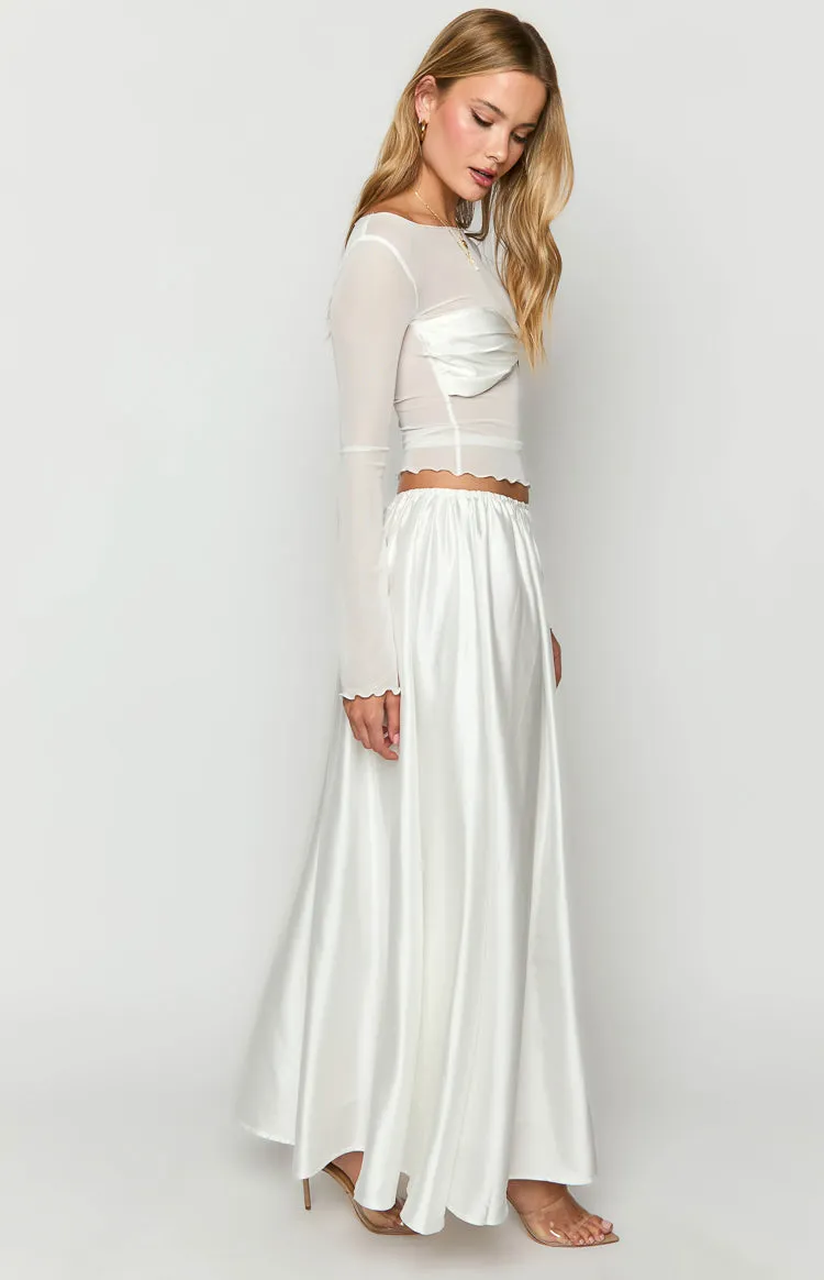 Clementine White Maxi Skirt