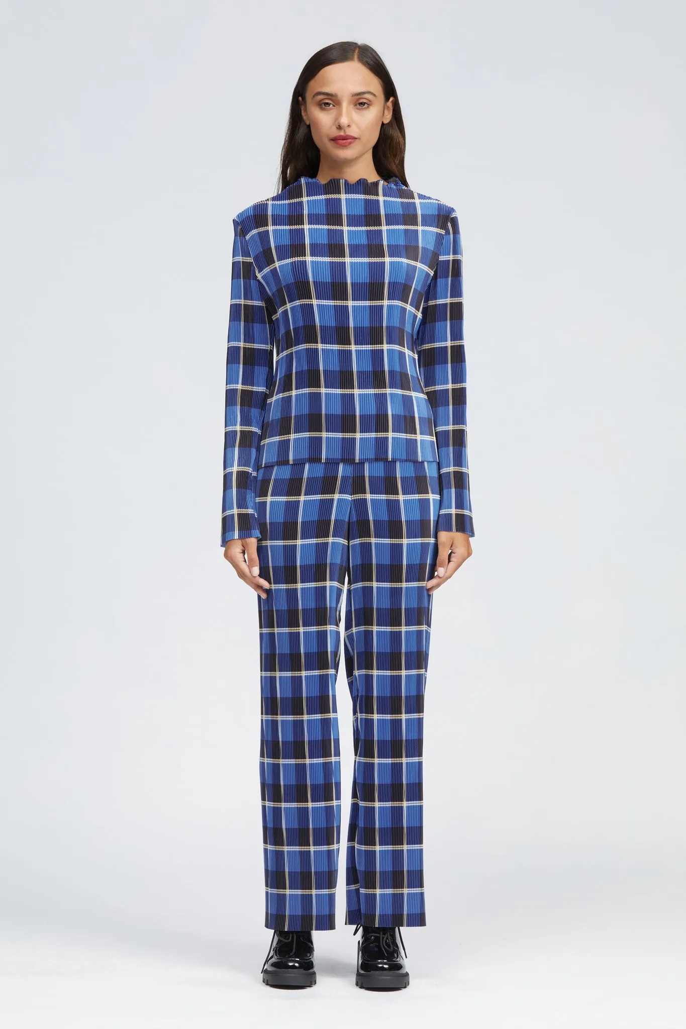 Coille Top Navy/Blue Check