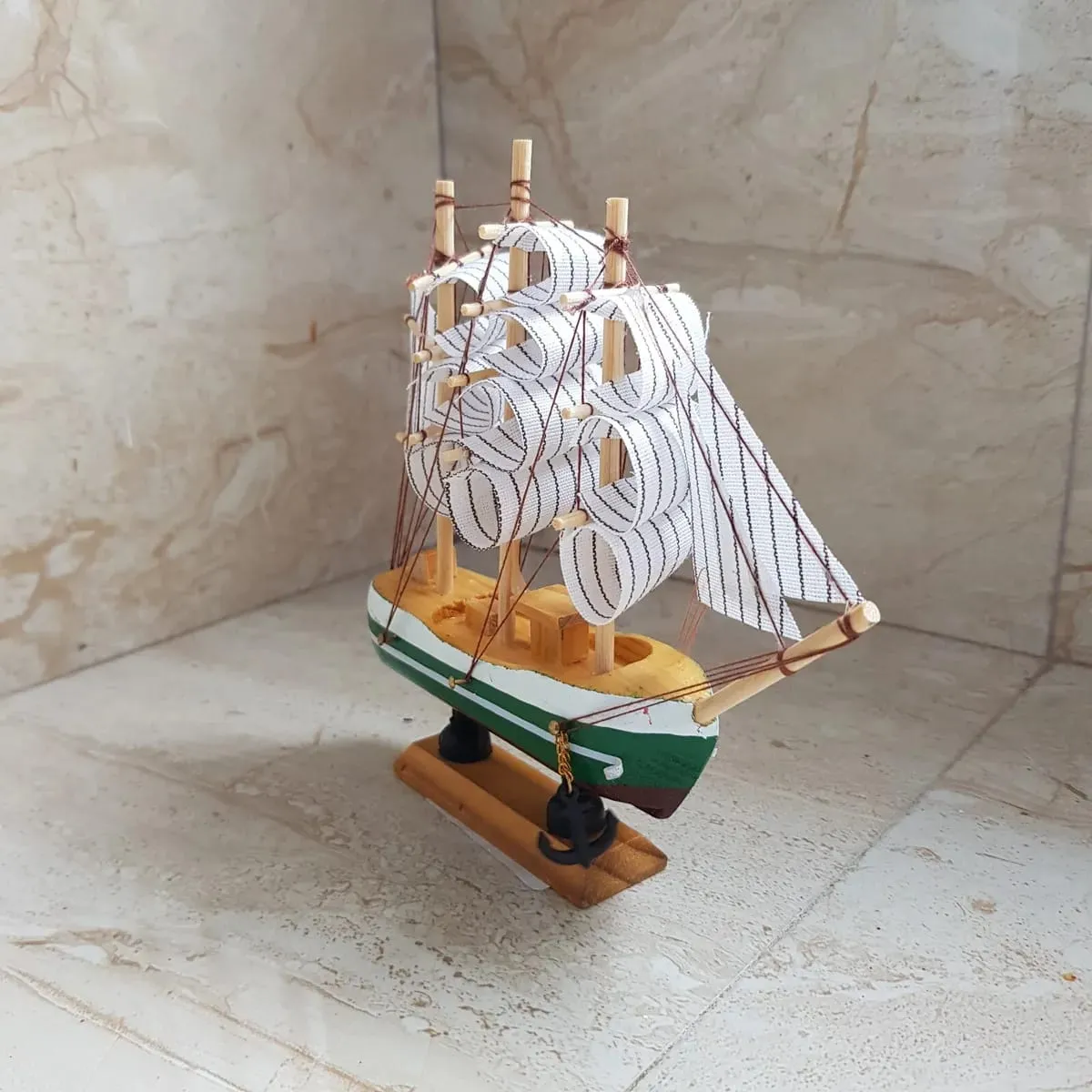 Confection - Home Decorative Wooden Sailing Ship Showpiece for Home & Office (Red&White) - (Select From Drop Down Menu)