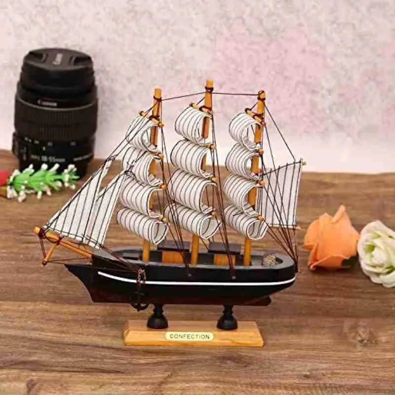 Confection - Home Decorative Wooden Sailing Ship Showpiece for Home & Office (Red&White) - (Select From Drop Down Menu)