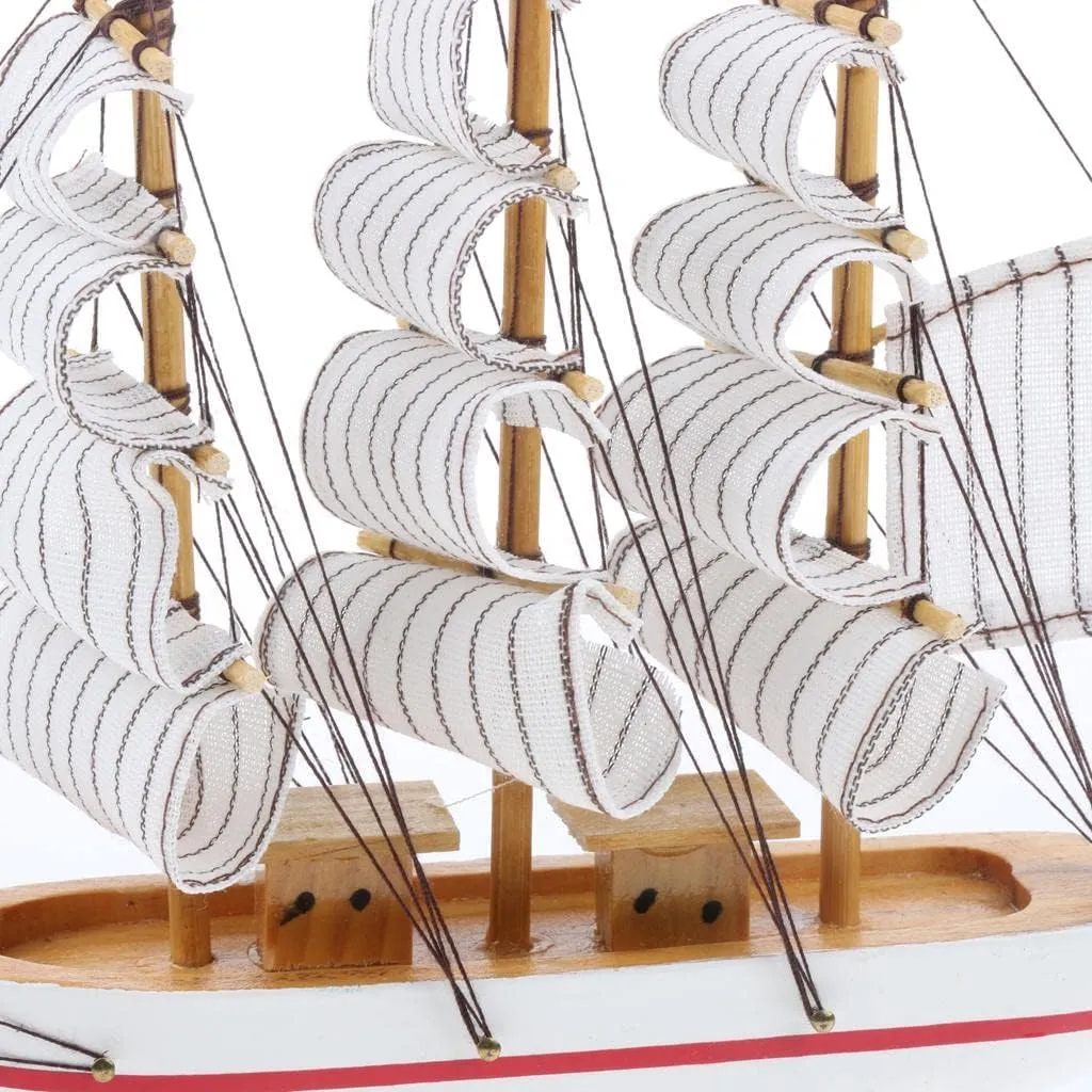 Confection - Home Decorative Wooden Sailing Ship Showpiece for Home & Office (Red&White) - (Select From Drop Down Menu)