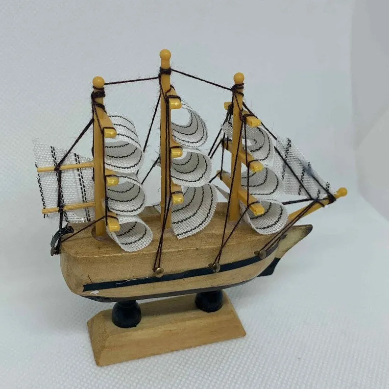 Confection - Home Decorative Wooden Sailing Ship Showpiece for Home & Office (Red&White) - (Select From Drop Down Menu)