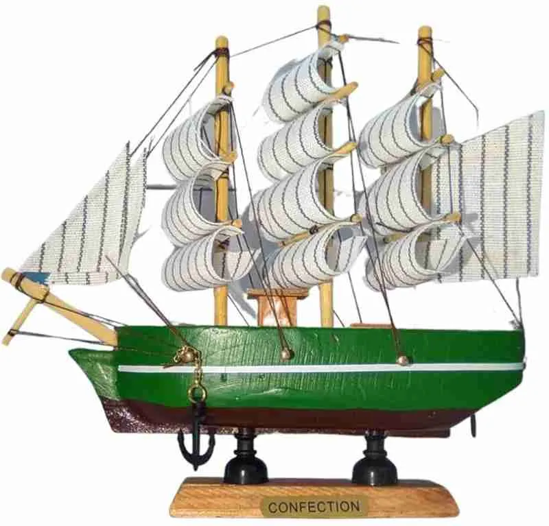 Confection - Home Decorative Wooden Sailing Ship Showpiece for Home & Office (Red&White) - (Select From Drop Down Menu)