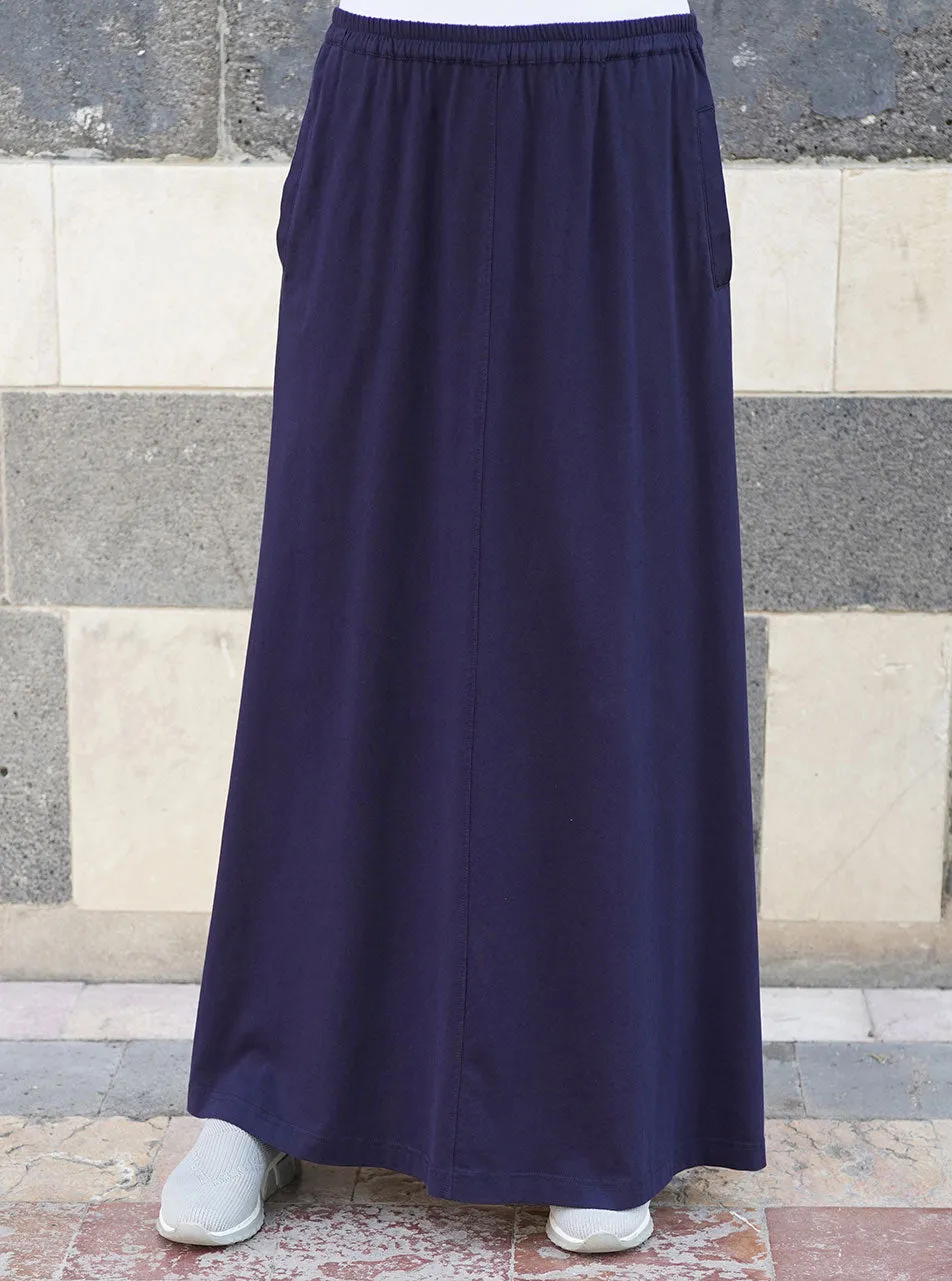 Cotton Jersey Maxi Skirt with Pockets