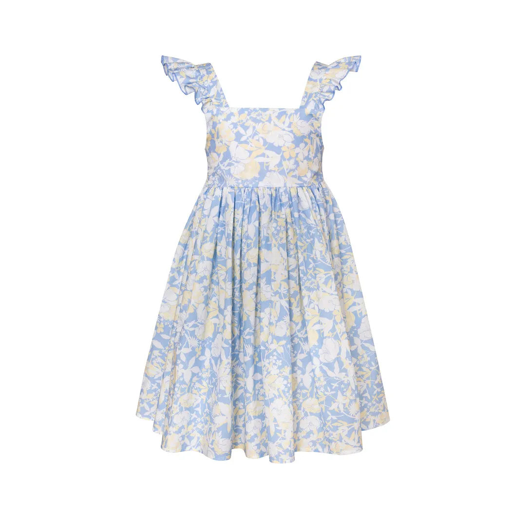 Cotton Tie Back Dress Anemone Blue