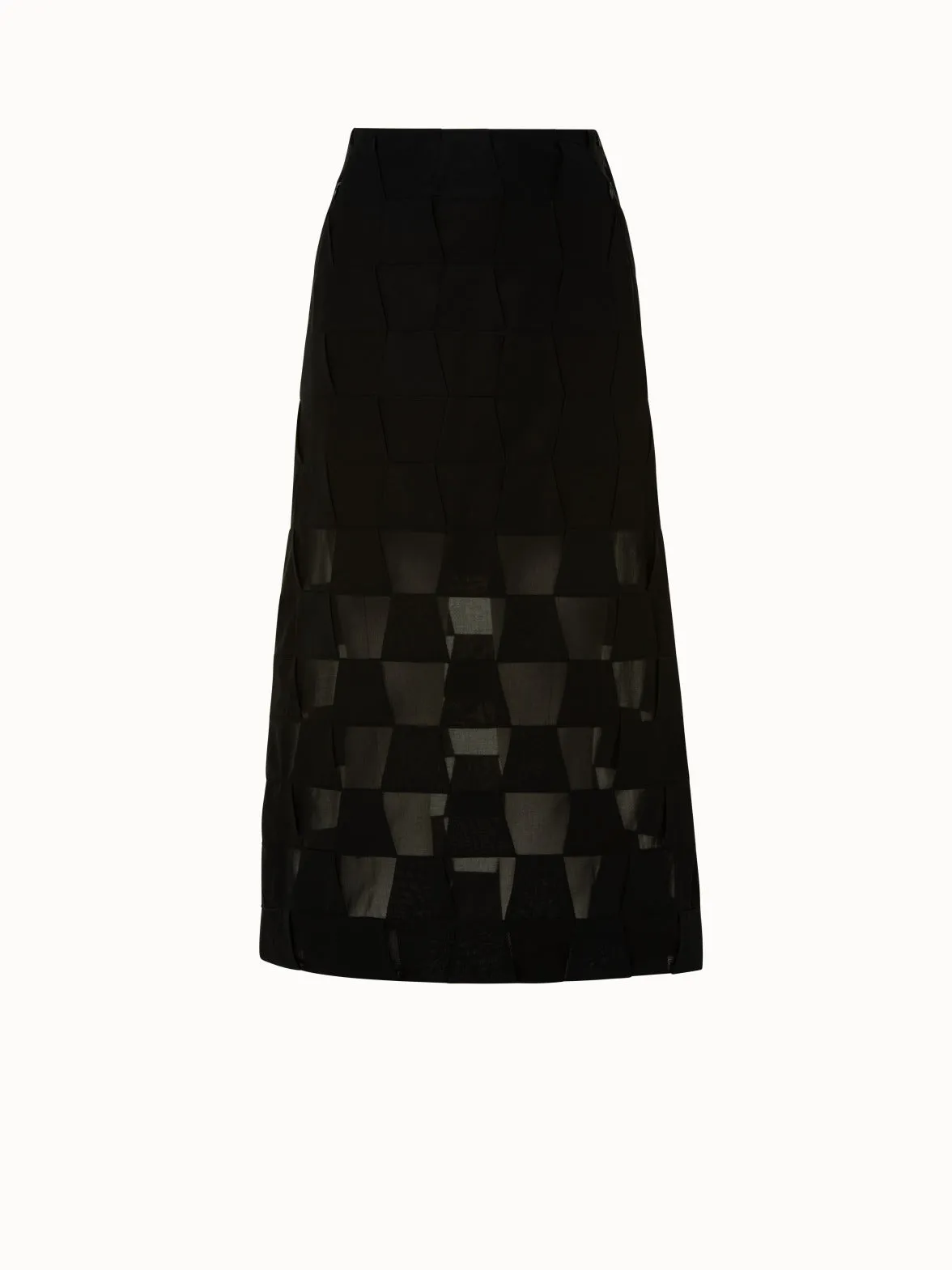 Cotton Voile Mirrored Trapezoid Long Skirt