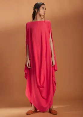 Cowl dress Kaftan style - Coral