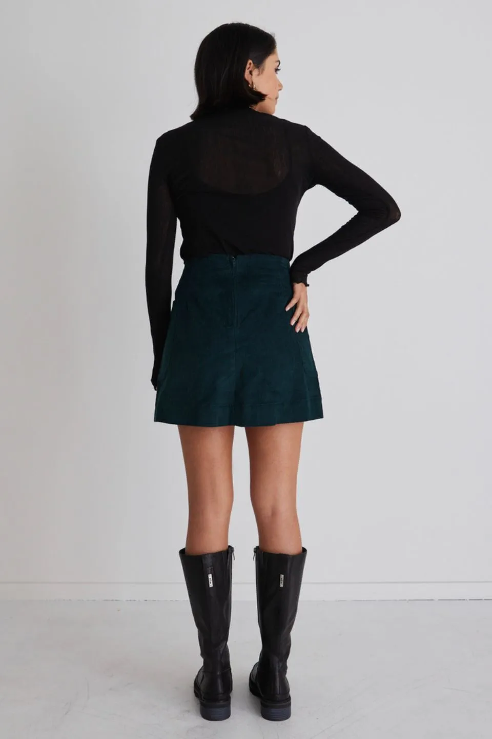 Credible Forest Cord Mini Skirt