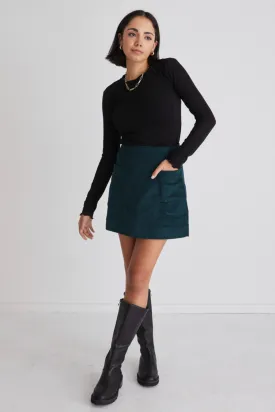 Credible Forest Cord Mini Skirt