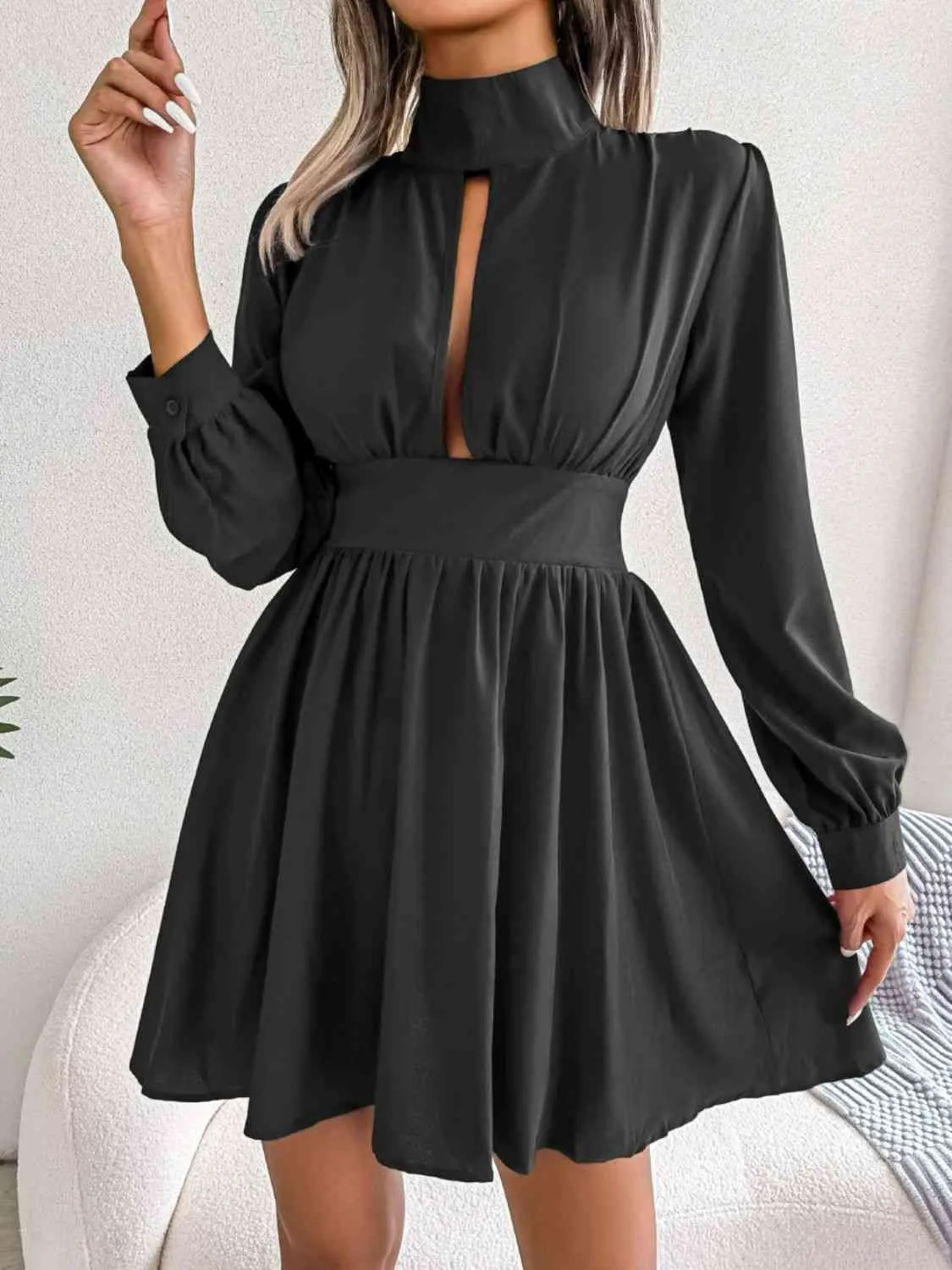 Cutout  A-Line Mini Dress