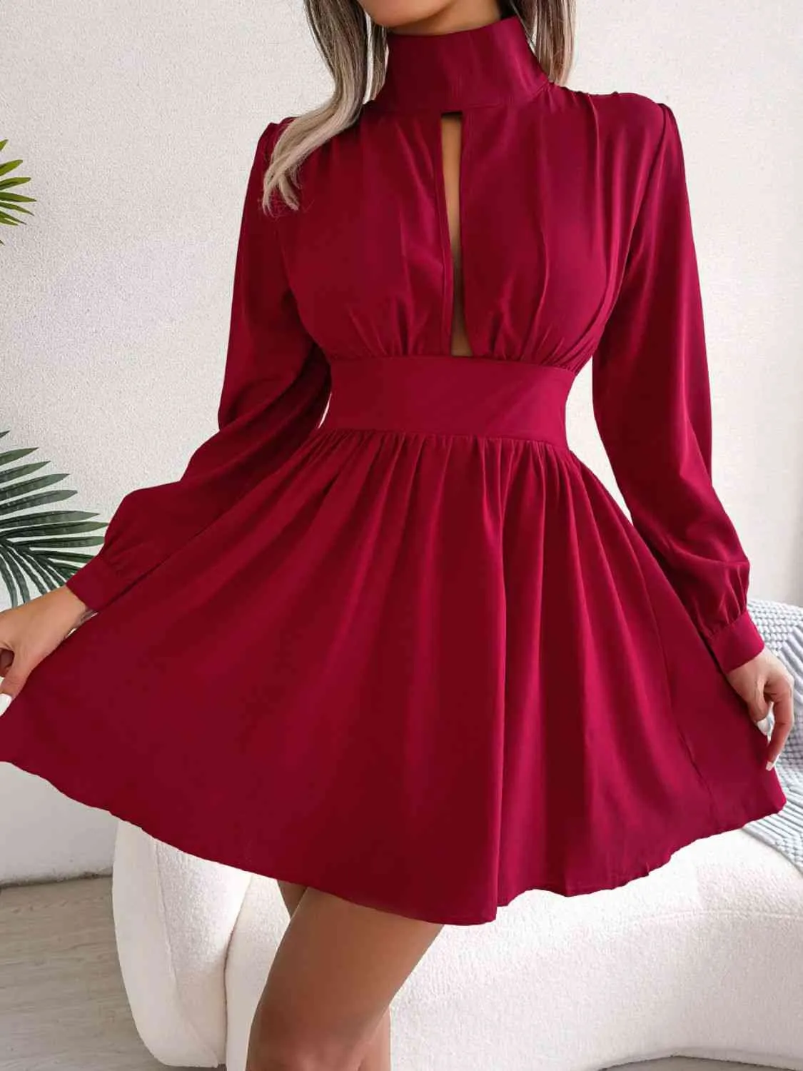 Cutout  A-Line Mini Dress