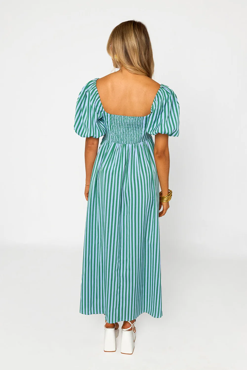 Delta Square Neckline Maxi Dress - Cucumber Water