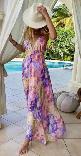 Desert Breeze Maxi Silk Ibiza Dress