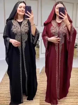 Eid Women's Hooded Abaya 2-Piece Set