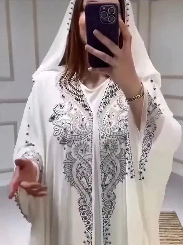 Eid Women's Hooded Abaya 2-Piece Set