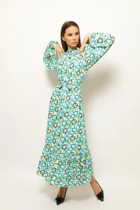 ELBISE QUADRATICAL FESTIVE VIBE LONG DRESS