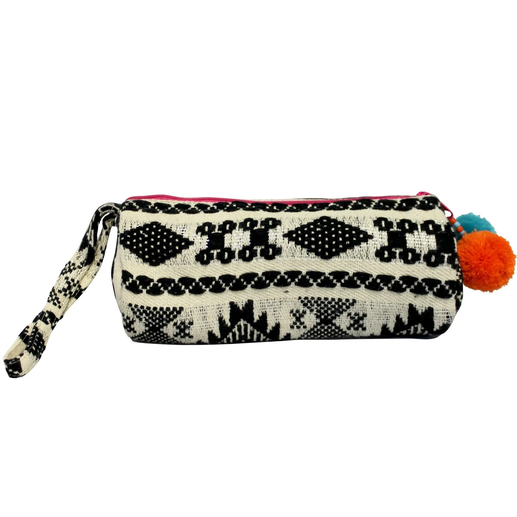 Embellished Tube Make Up Bag - Black