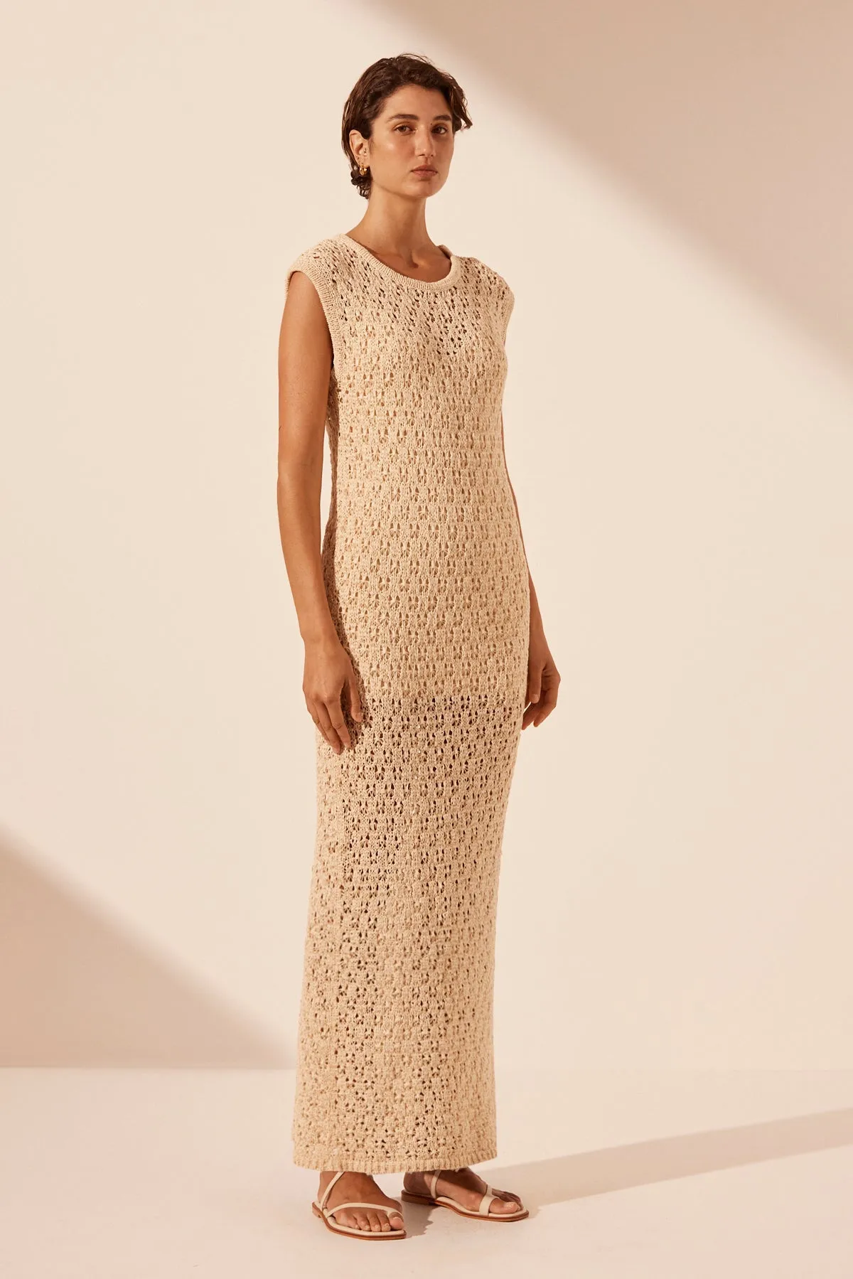 EMILIO ROUND NECK MAXI DRESS - OAT