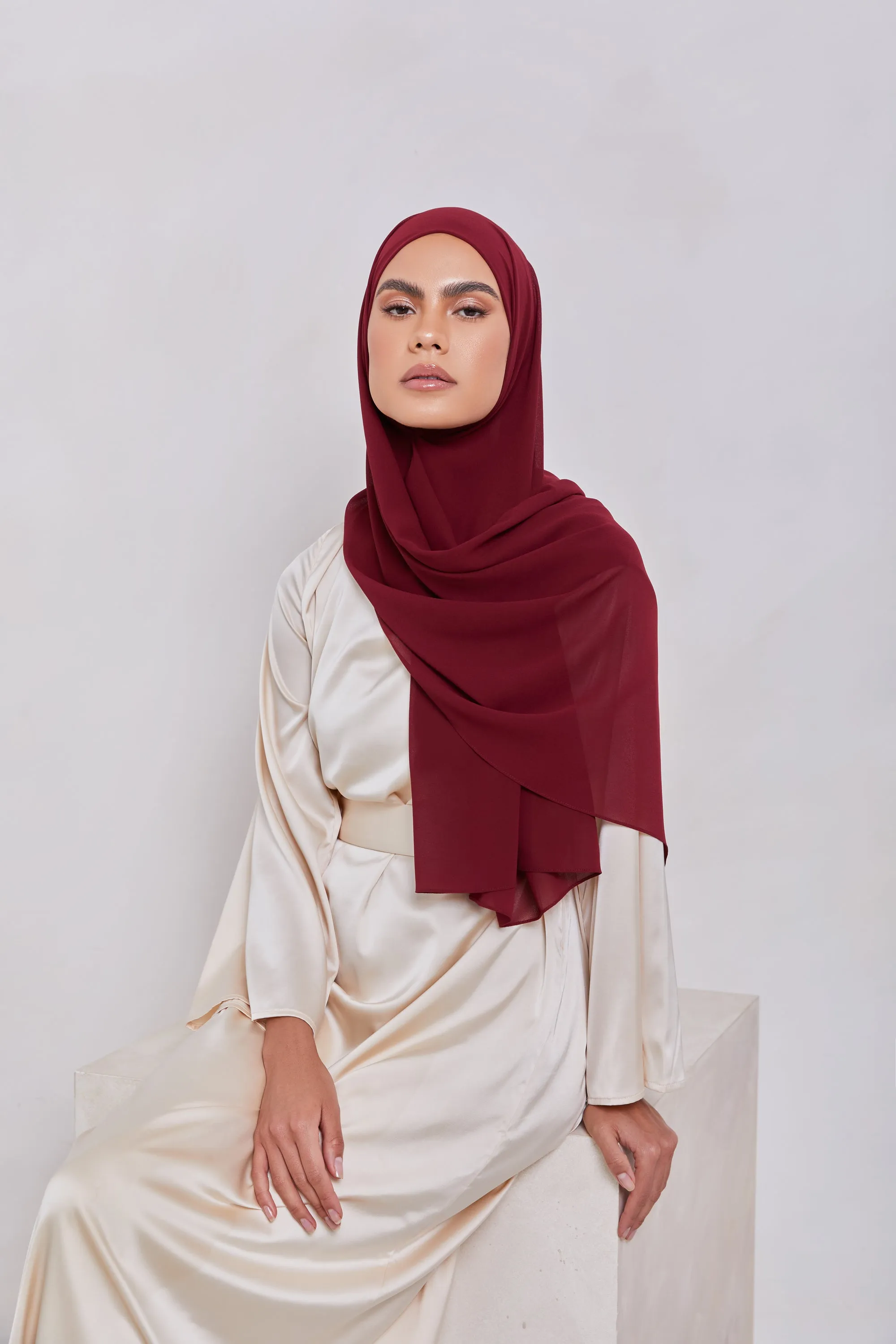 Essential Chiffon Hijab - Burgundy