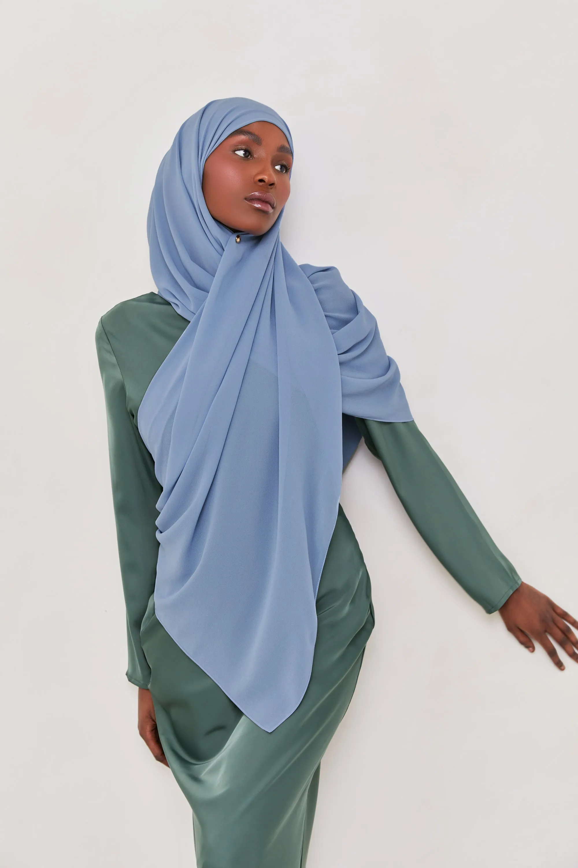 Essential Chiffon Hijab - Skyline Blue