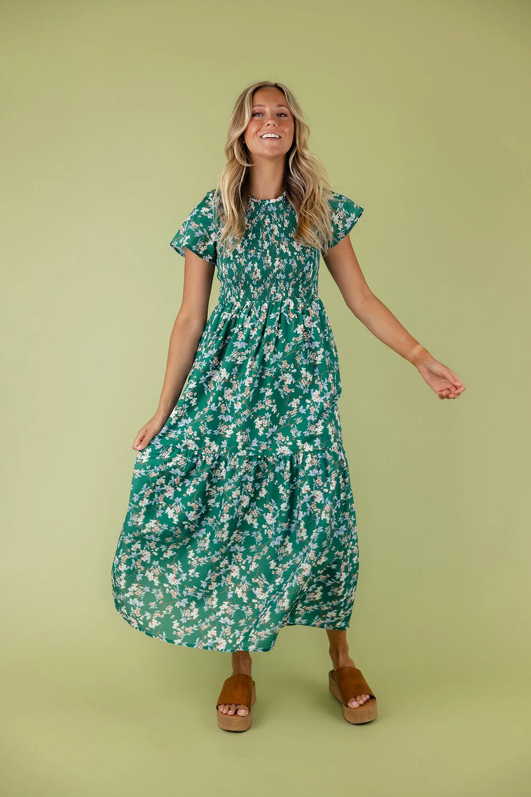 Falling In Love Smocked Maxi