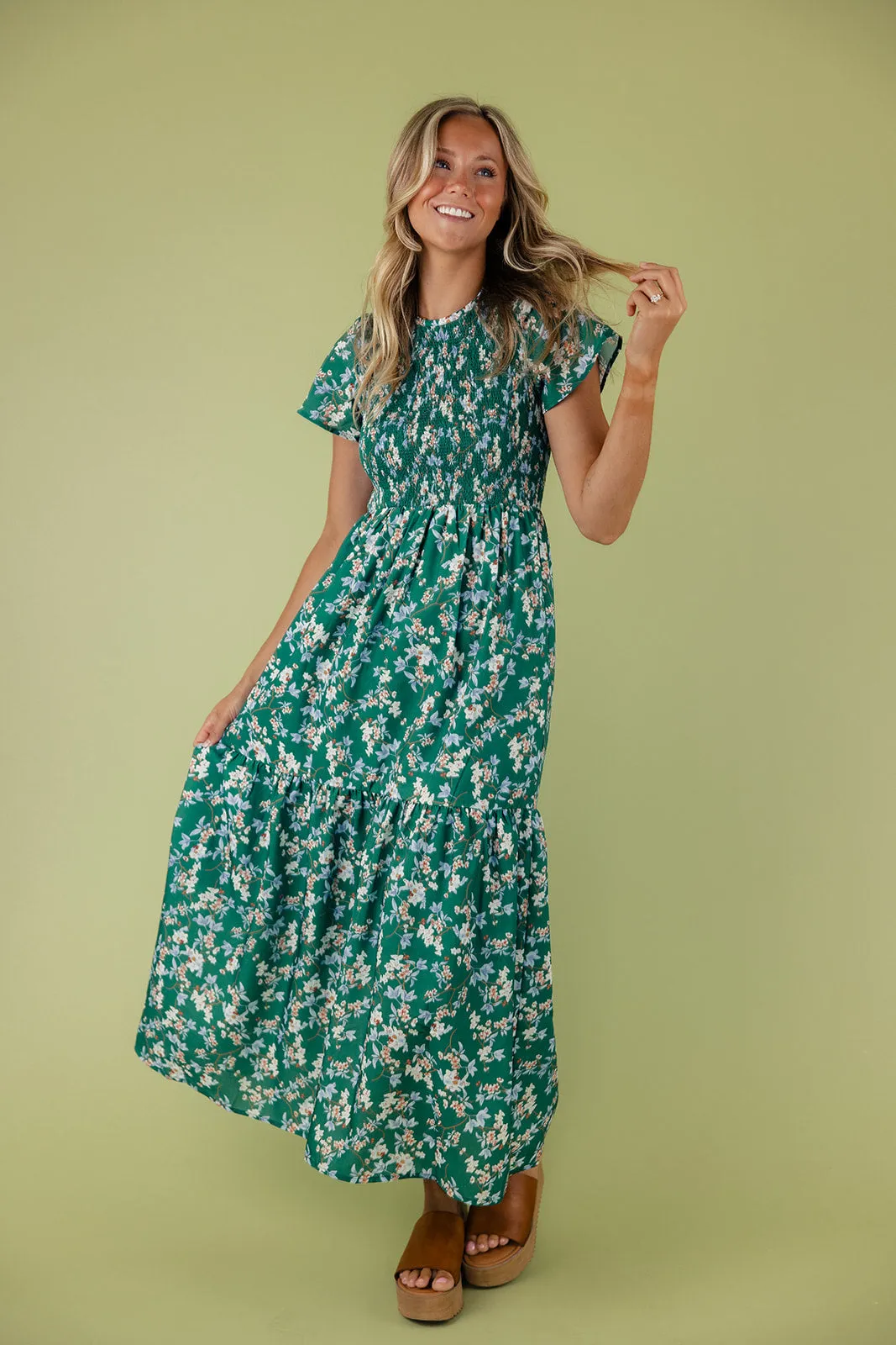 Falling In Love Smocked Maxi