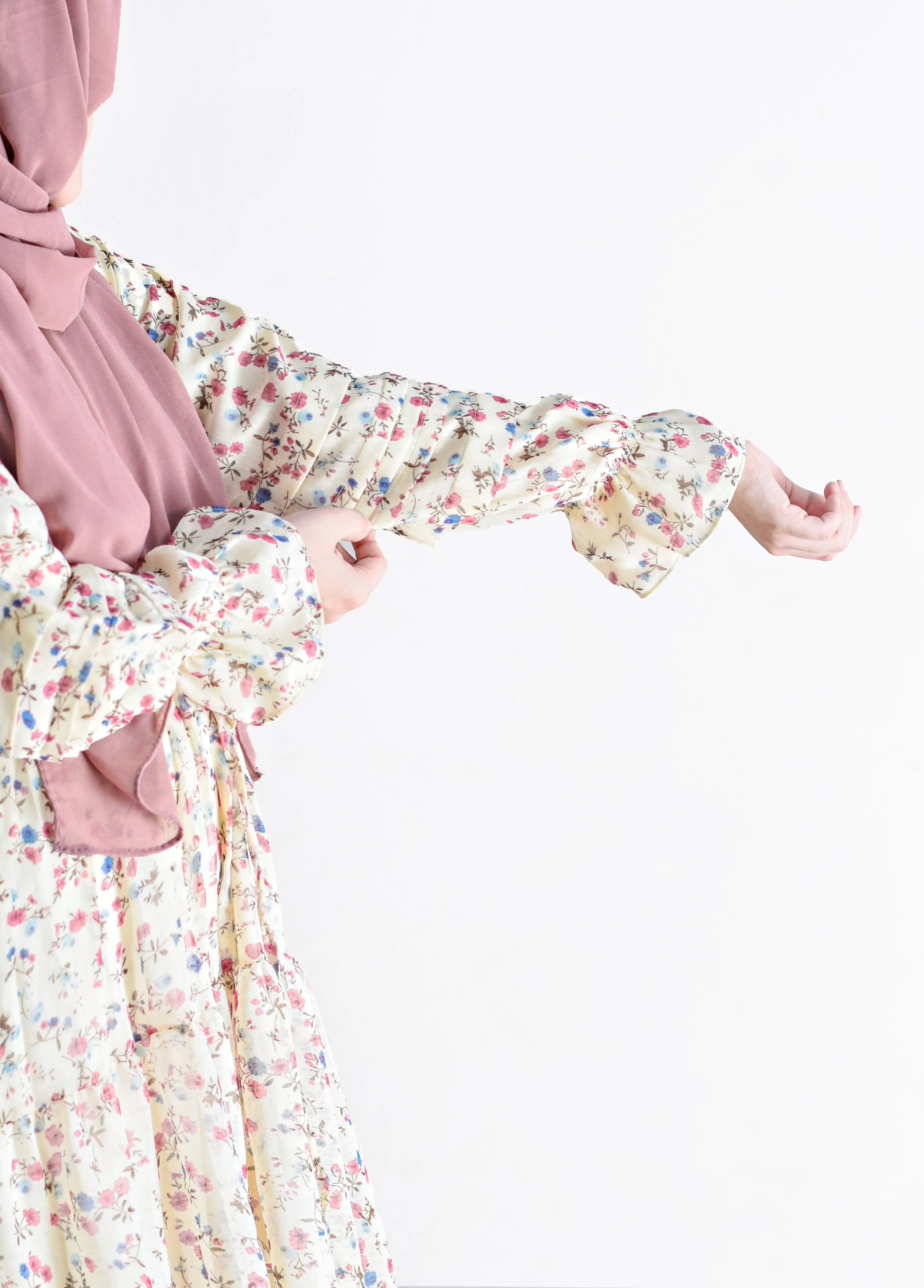 Flora Modest Dress - Cream