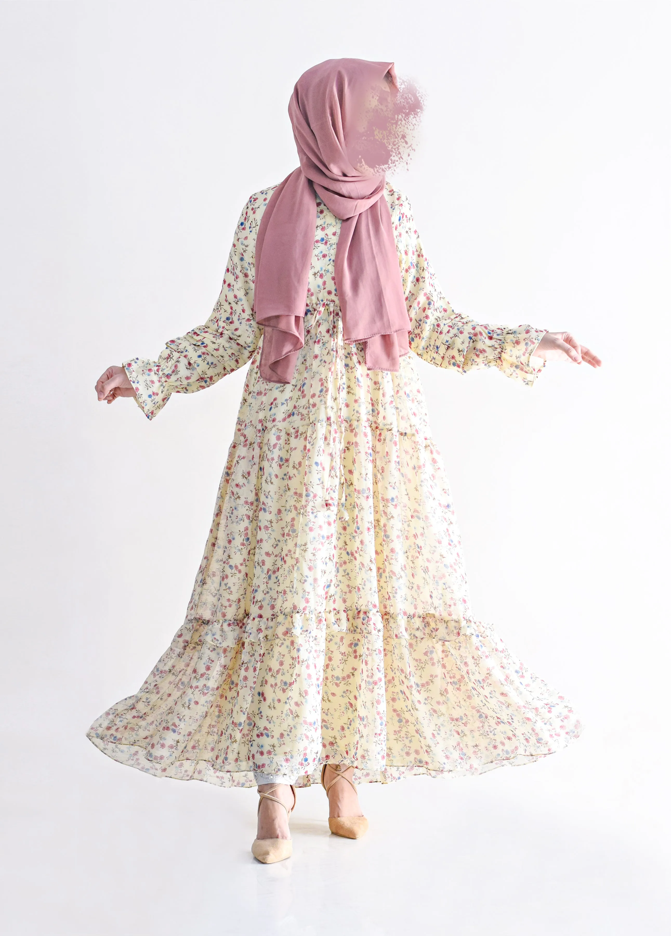 Flora Modest Dress - Cream