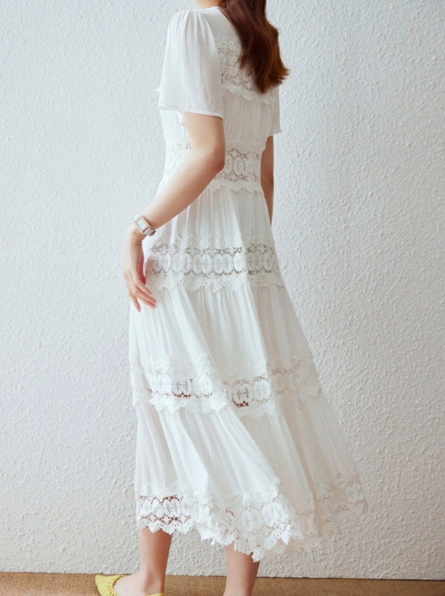 French Embroidered Midi Dress