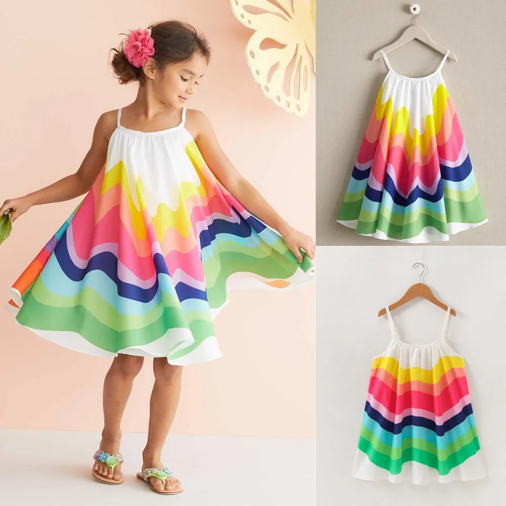 Girls Chiffon Rainbow Maxi Dress - ONLY 4 LEFT !!!