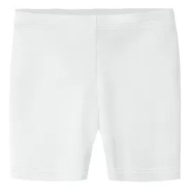 Girls Soft 100% Cotton Bike Shorts | White