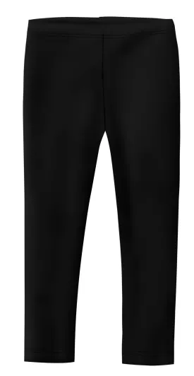 Girls Soft 100% Cotton Solid Colored Leggings | Black