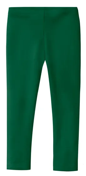 Girls Soft 100% Cotton Solid Colored Leggings | Forest Green