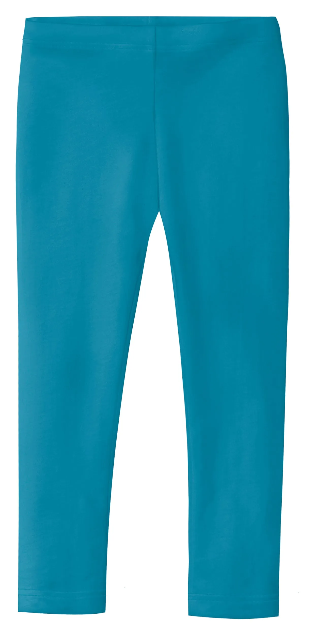 Girls Soft 100% Cotton Solid Colored Leggings | Teal