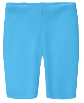 Girls Soft Cotton Long Bike Shorts | Turquoise