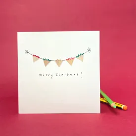 Greeting Card - Christmas bunting