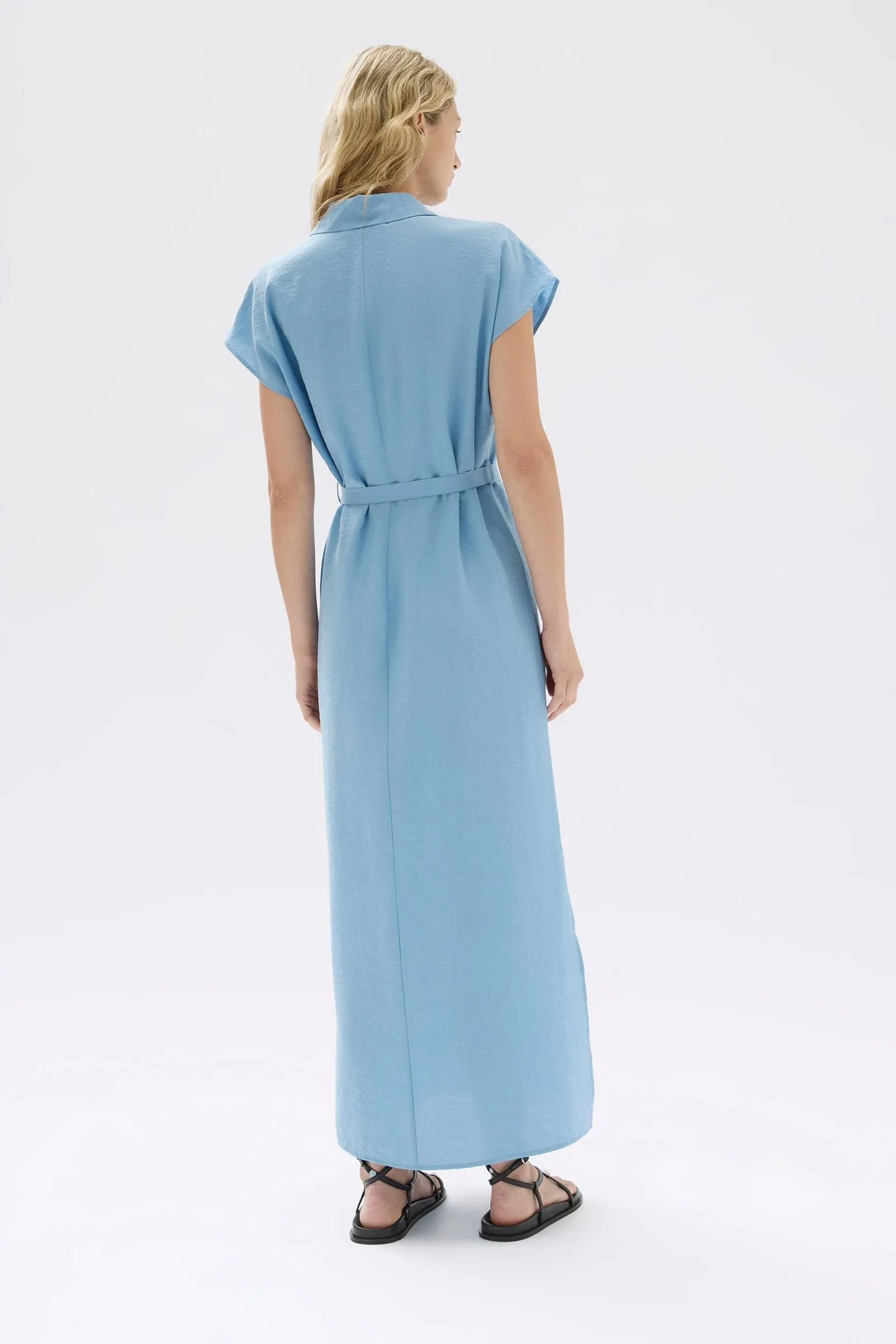 Heather Silk Maxi Shirt Dress