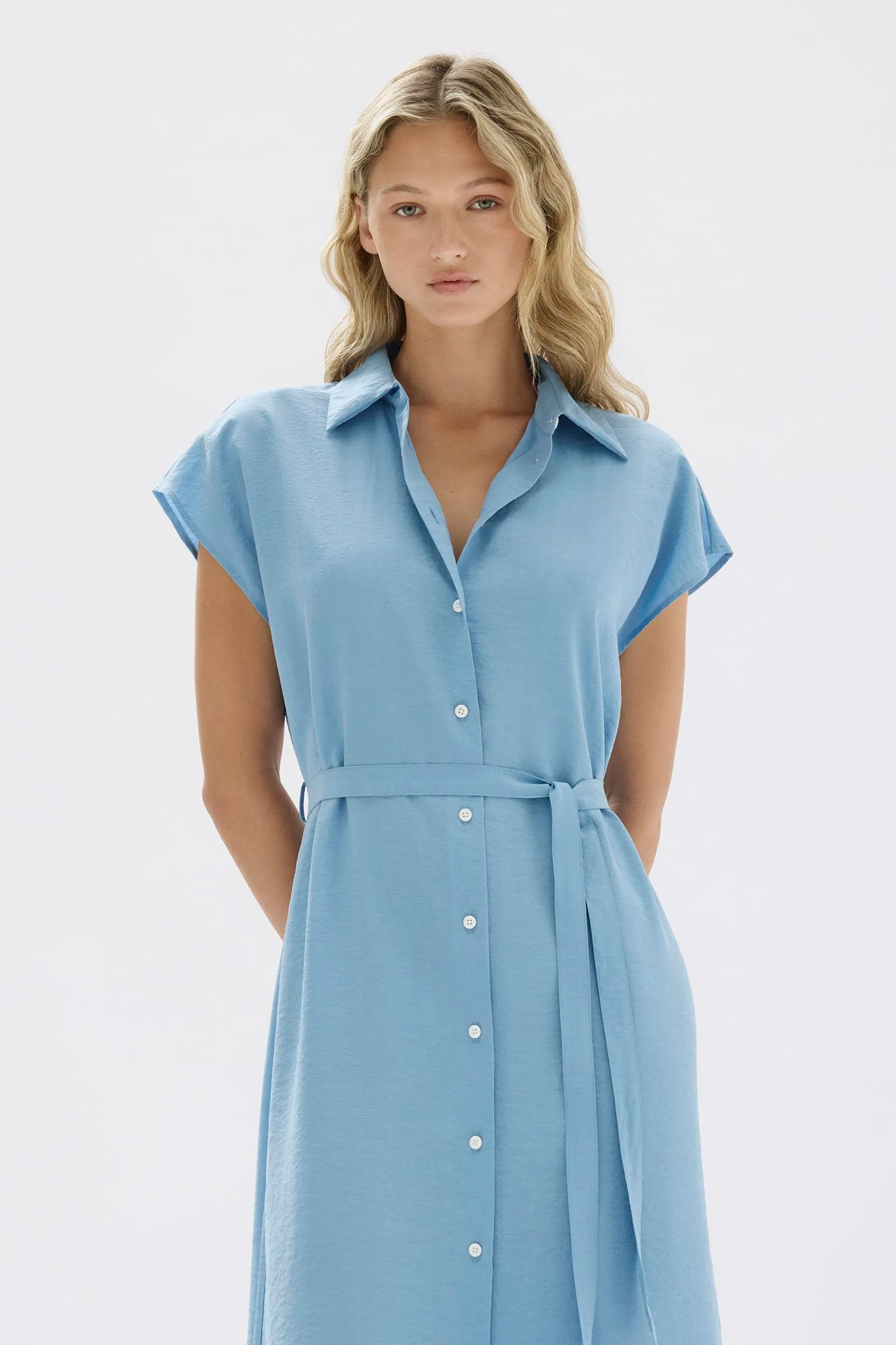 Heather Silk Maxi Shirt Dress