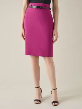 High-Rise Belted Skirt, Iconic Stretch Crepe