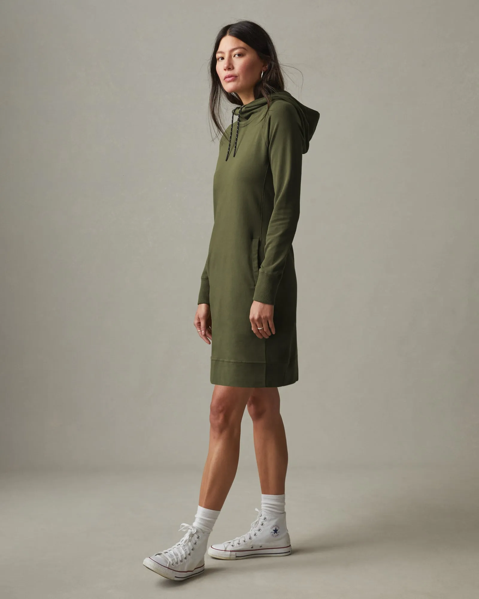 Hoodie Dress - Moss