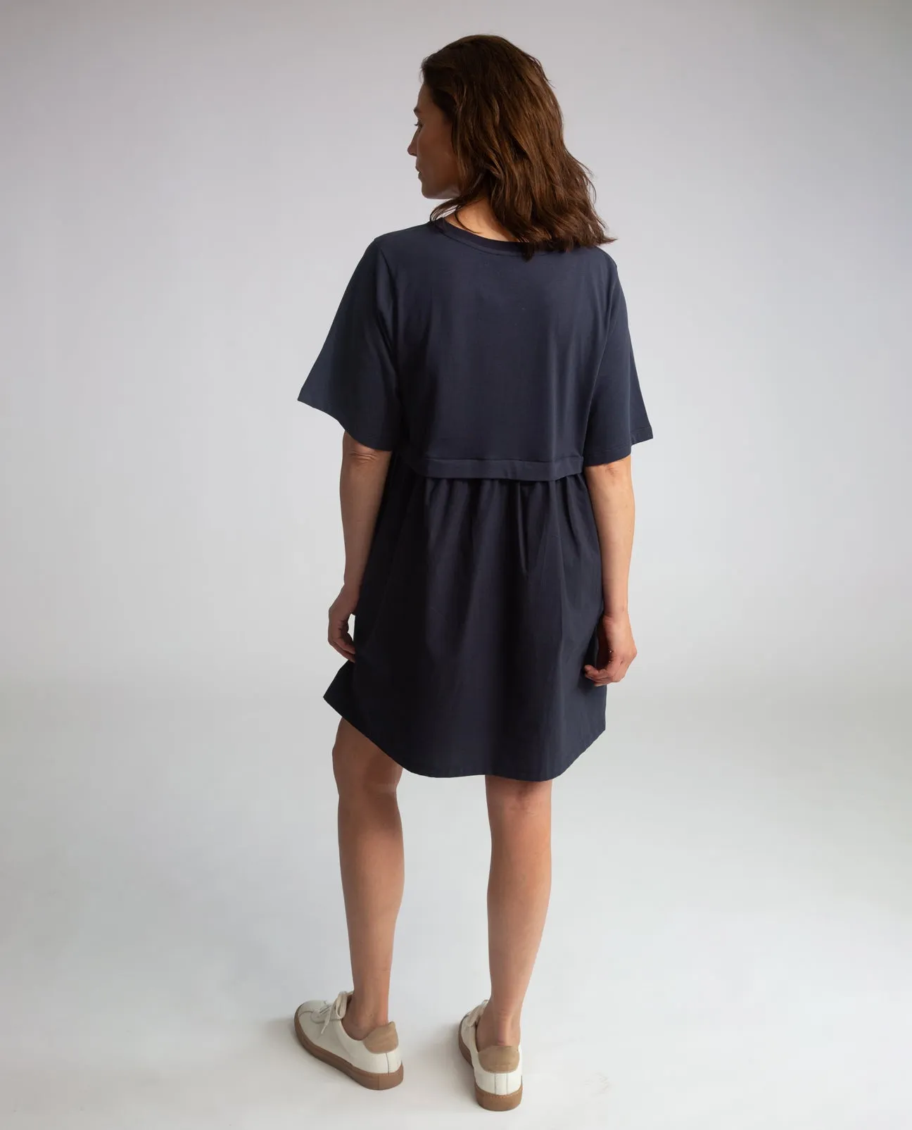 Jaina Organic Cotton Dress In Navy