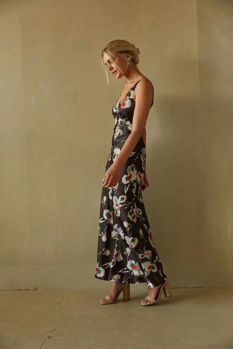 Jana Satin Floral Maxi Dress